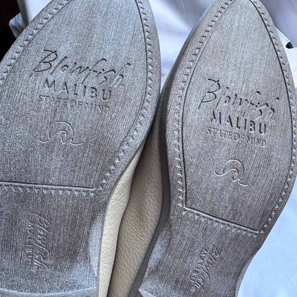 New Blowfish Malibu Harper Off White Loafers Studded Slip On Vegan Shoes‎ US 10M